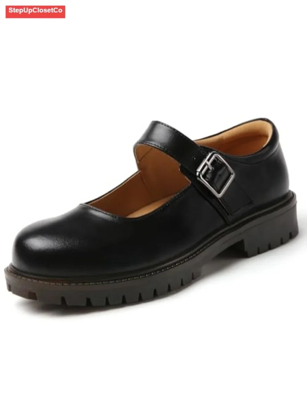 Women's Chunky Platform Mary Jane Flats with Memory Foam Insole